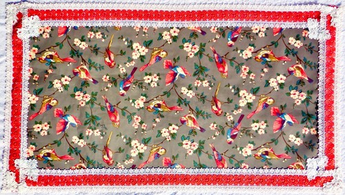 Birds oilcloth table - oilcloth,