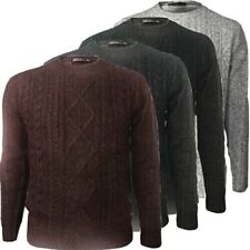Mens Jumper Pullover Sweater Chunky Knit Wool Winter Warm Fisherman Top Man NEW
