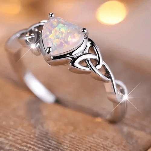 Heart shaped white opal - shaped,