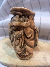 Antique Golf Bag Resin Miniature Signed S.S. Sarna