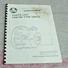 SELF CHANGING GEARS HA TYPE UNITS RETARDER REPAIR MANUAL & SPARE PARTS LIST 1986