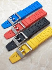 22mm 24mm Rubber Strap for Breitling Watch Band Black Blue Red Yellow + Buckle