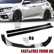 NEW Front Bumper Splitter Lip Body Kit+78.6" Side Skirts For VW Golf TDI GTI UK