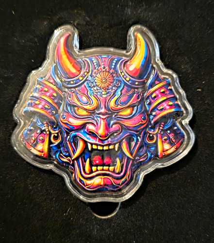 Oni demon mask copper ornament - mask,