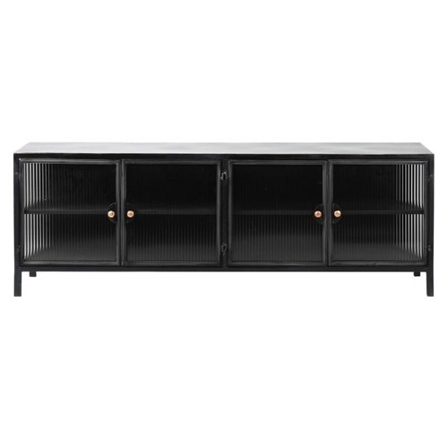 Black glass ribbed - , low