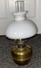Vintage Aladdin Paraffin Oil Lamp with inner Chimney White Shade Brass