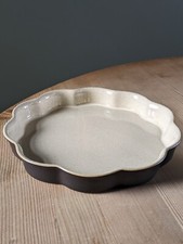 Denby Stoneware Pottery Bakewell 9 Inch Scalloped Pie Flan Quiche Tart Oven Dish