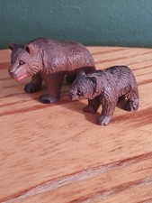 Pair Vintage Hand Carved Small