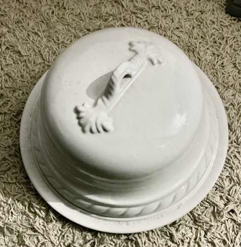 White ceramic cheese - ceramic, dish