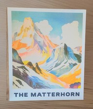 Matterhorn Mountain Riso Risograph Art Deco Small Batch Ohh Deer 10 x 12"