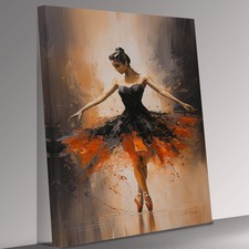 Ballet  Dancer Oil Painting Effect Canvas Print Wall Art Picture