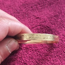 Vintage 50 Micron 9ct Rolled Gold Hinged Bangle. BLTD. 14.30g.
