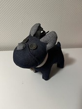 Jack & Jones Blue Denim Stuffed Dog Plush Rare With Crown For Display