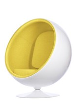 Retro Ball Chair with Cashmere Wool Upholstery (Yellow)