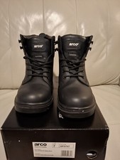 New Safety Leather Boots Uk8