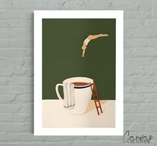 Coffee Diver Mid Century Wall