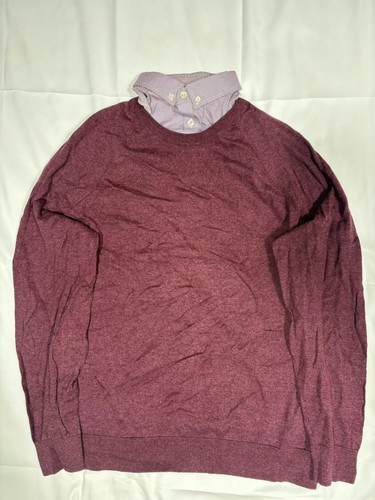 Next men burgundy crew neck - men's,