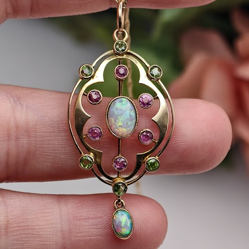 Edwardian 15ct gold necklace - gold,
