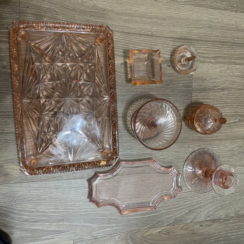 Vintage pink depression glass - vintage,