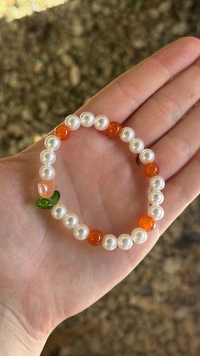 Glass orange tulip and faux - tulip,