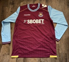 Original Macron West Ham Long Sleeve Shirt 2011 -2012 SBOBET Hammers ⚒️