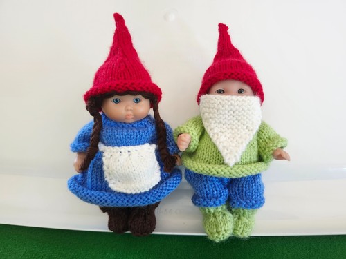 Hand knit baby doll - doll, clothes