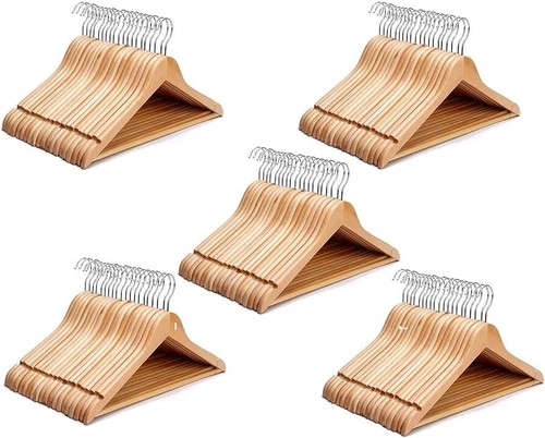 Wooden hangers natural suit - wooden,