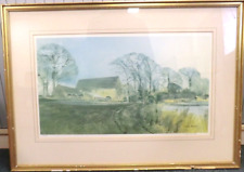FRAMED PRINT " Barn By The Pool " By Gwilym John Blockley No 316/500 Signed