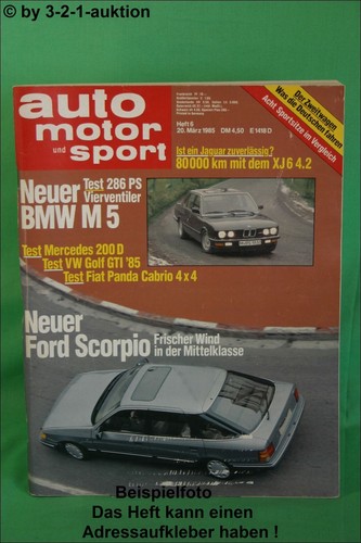 Auto motor sport bmw m5 - 6/85,