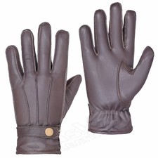 Leather gloves soft feel lining fleece winter warm outdoor walking 100% leather