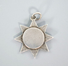 ANTIQUE STERLING SILVER SUN SUNDAY SCHOOL PENDANT JAMES FENTON 1908