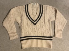 Vintage Wool Hand Framed Cricket Sweater Jumper Fred Perry