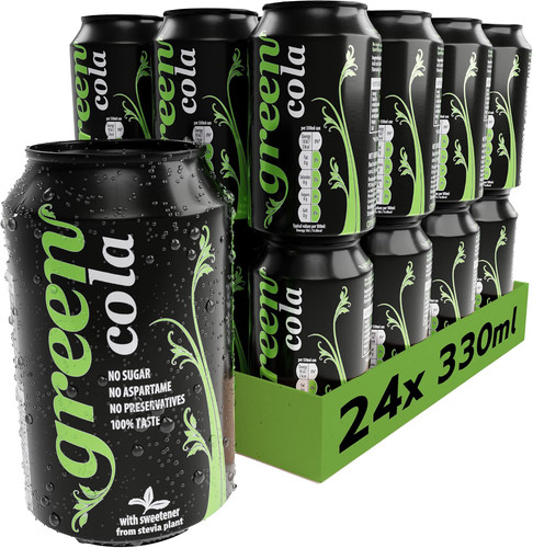 Green cola zero calorie soft - green,