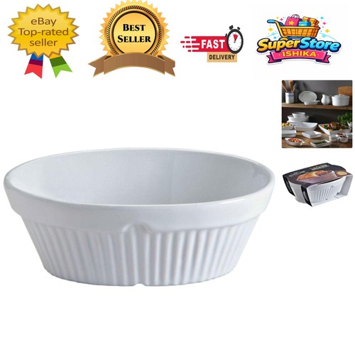 Classic white stoneware oval - white,