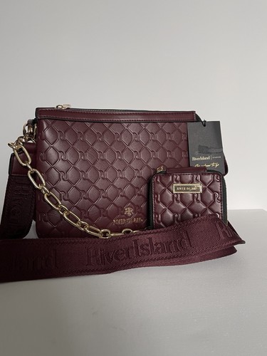 River island burgundy monogram - river,