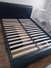 King Size Leather Bed Frame with 2 Storage Drawers