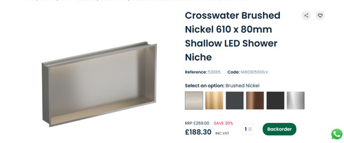 Crosswater shower niches 610 - niches, x