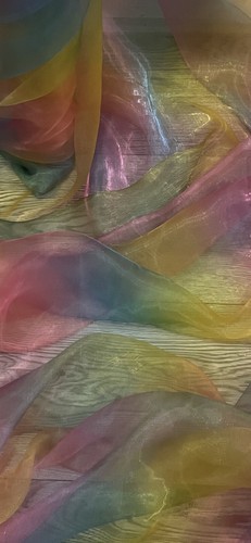 Multicoloured organza fabric - multicoloured,