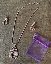 Debenhams Silver Look Wavy Style Necklace & Earring Set, Worn Once