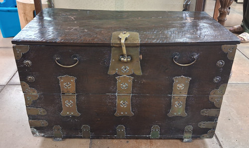 Antique korean elm - korean, brass