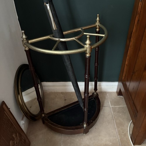 Vintage half moon brass wood - vintage,