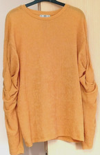 Zara  Tunic Top Ruched Scrunchie Sleeves Mustard Size 14 Ladies Womens