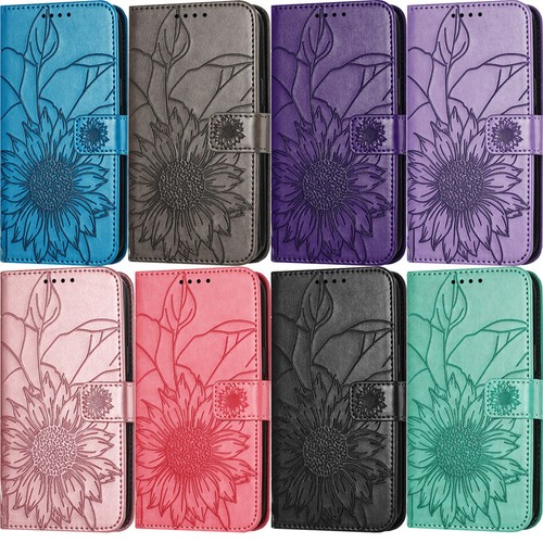 Sunflower leather wallet case - leather,