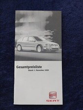 Seat Price List 12.1999 Arosa