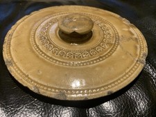 Antique Vintage Butter Crock Stone Wear Lid 155 MM Diameter