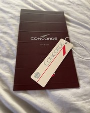 BA Concorde wine list plus luggage tag 