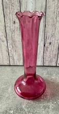 Vintage Cranberry red ruffed