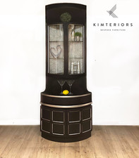 Nathan Black and Silver Corner Cabinet