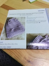 Granite Stitch Hot Water Bottle Cover & Lace Stitch Throw Knitting Patterns