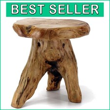 Compact 14" Tree Stump Stool with Unique Shape - Ideal Plant or End Table